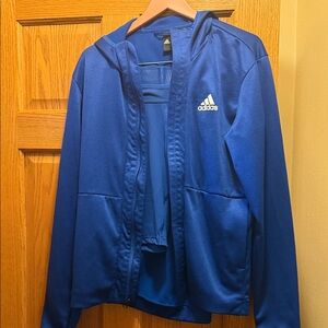 Adidas Royal Blue Full-Zip Hoodie.